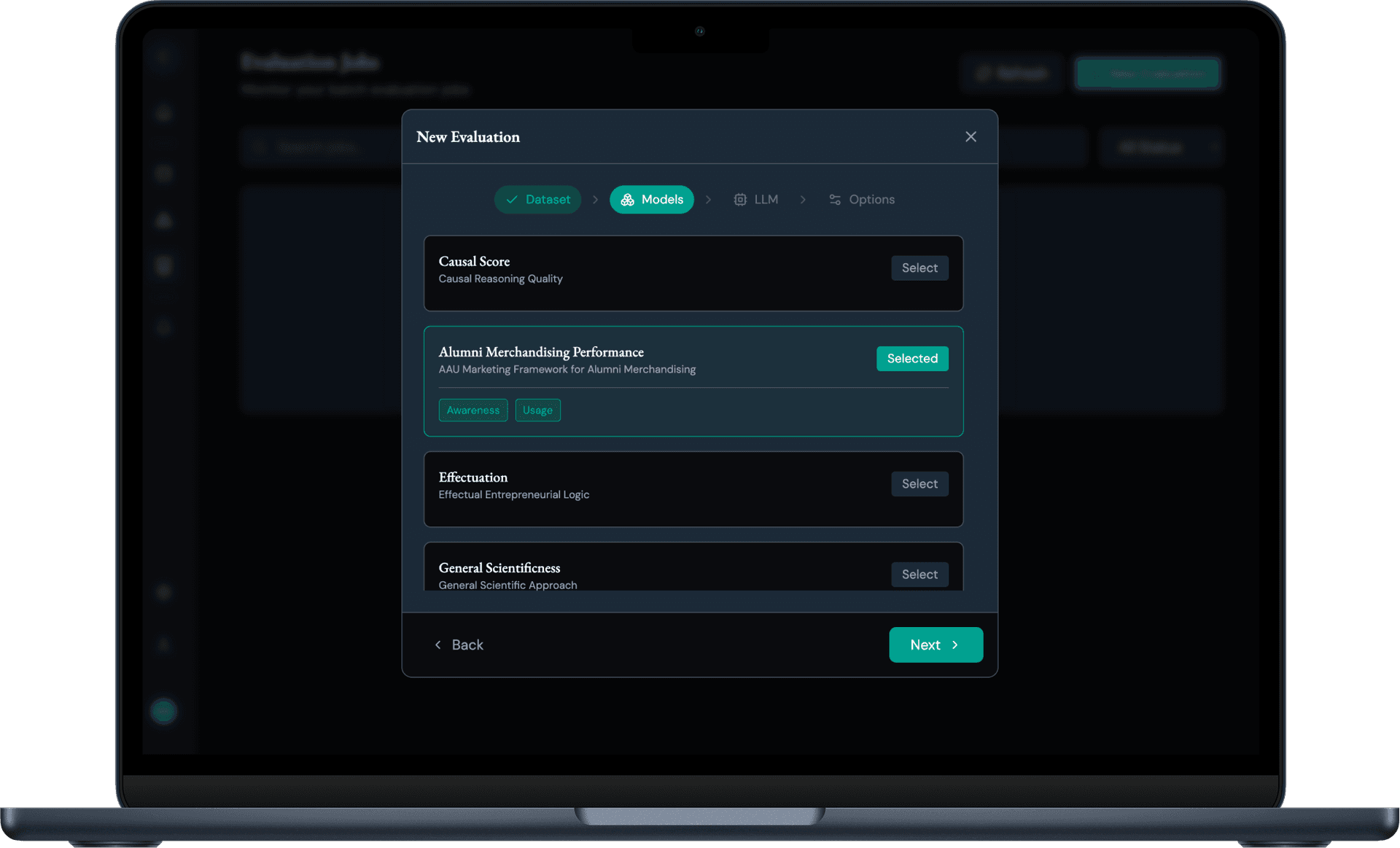 Copernicus text-as-data evaluation platform interface